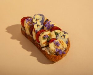 Halloumi Sandwich with Sourdough& Edible Flowers