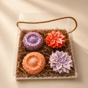 Luxury Floral Candle Gift Box – 4 Pieces