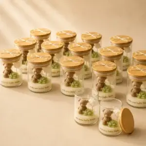 Teddy Bear Glass Jar Candle